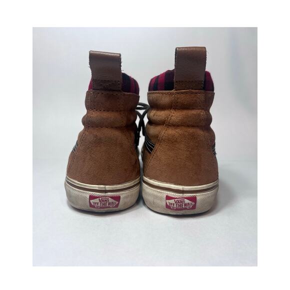 Vans Sk8 Hi Scotchgard High Top Brown Suede Plaid Flannel Lined Men's Size 10 - Picture 6 of 11